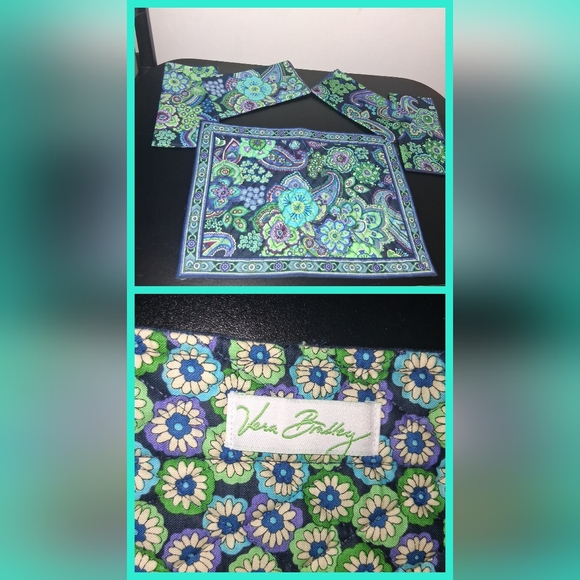 Vera Bradley Blue and Green Floral Scarf Set - Picture 1 of 8